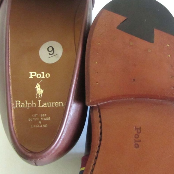 new POLO RALPH LAUREN grosgrain loafers 9 England - Picture 6 of 8